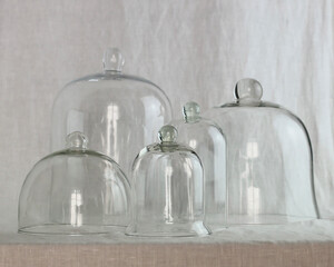 
glass bell, white background