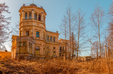 The abandoned Palace of the Grand Prince Mikhail Nikolaevich Romanov. Manor Mikhailovka.