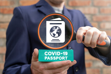 Concept of COVID-19 Vaccination Immunity Passport. Immune certificate for travel. Health Document...