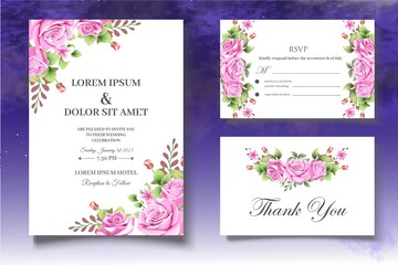 Fototapeta na wymiar Beautiful Floral Wedding Card Theme