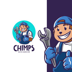 Chimps Auto Service Logo