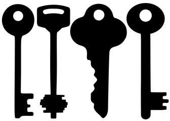 Keys in a set. Vector image.