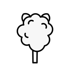 Cotton candy emoji vector character.
