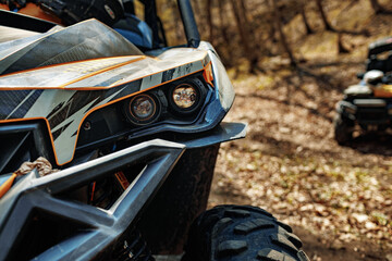 Details of Atv quad bike close up