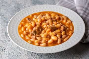 Turkish foods; dried bean (kuru fasulye)