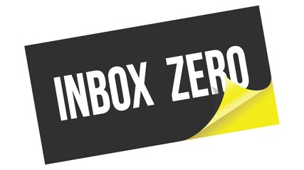 INBOX  ZERO text on black yellow sticker stamp.