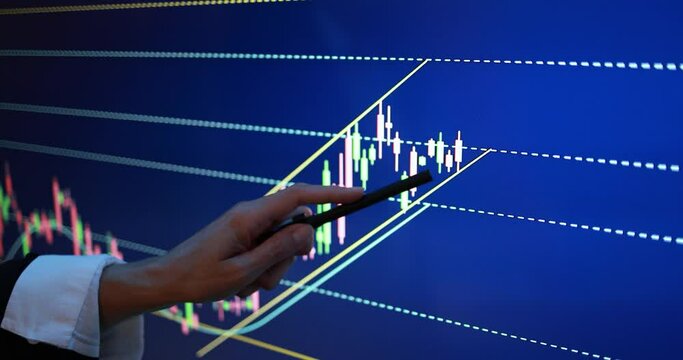 Business woman explaining trading strategies inside bank meeting room - Investment and financial concept 