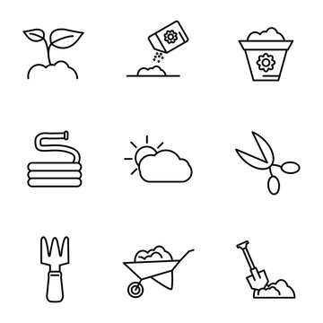 Gardening icon. symbol set symbol vector elements for infographic web.