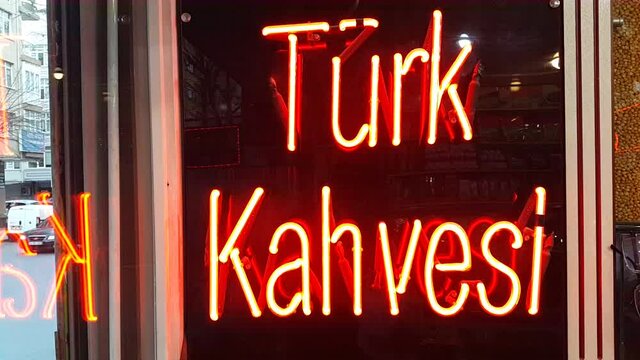 Red Neon Turkish coffee sign
