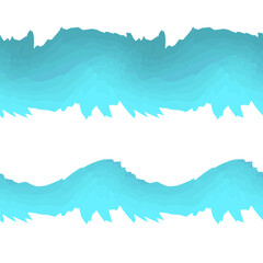 Sea wave - a set of isolated borders on a white background. Seamless pattern. Vector print.