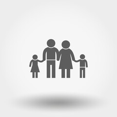 Family icon. Silhouette. Vector illustration. Flat design style.