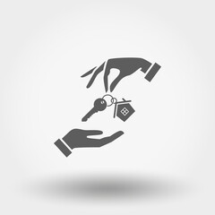 Handing over the keys of the house from hand to hand.