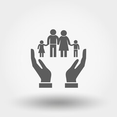 Family icon. Silhouette. Vector illustration. Flat design style.