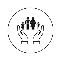 Family icon. Silhouette. Vector illustration. Flat design style.