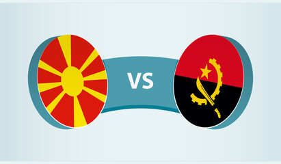 North Macedonia versus Angola, team sports competition concept.