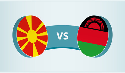 North Macedonia versus Malawi, team sports competition concept.