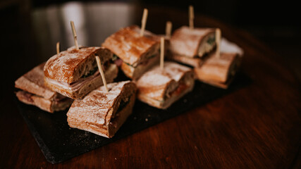 Sandwiches at Wedding