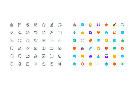 set of vector simple office icons
