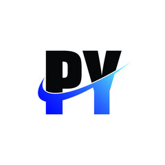 Letter PY simple logo design vector