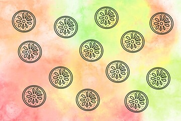 Summer colourful background with citrus slices 