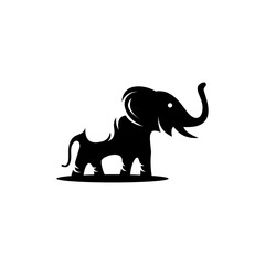 Elephant Black Color Vector Logo Design