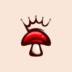 Mushroom Crown Vector Logo Design
