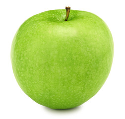 single green apple isolated on white background. clipping path