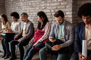 Business people waiting for job interview.