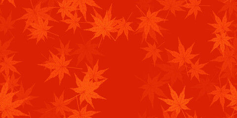 Naklejka na ściany i meble 秋の紅葉背景素材シームレス