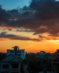 Fototapeta premium sunset in the city