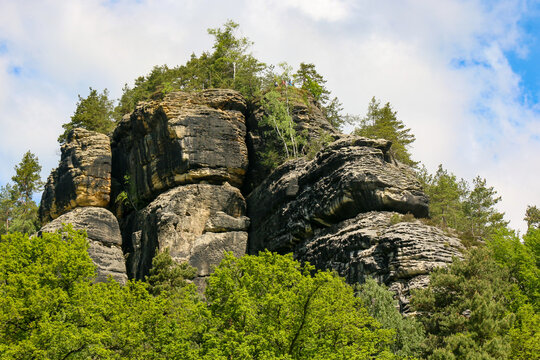 S&auml;chsische Schweiz bei Rathen - die Rauensteine, auch als Kletterfelsen