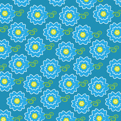 Cute Blue flower pattern backgrund
