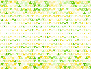 Fancy triangles halftone vector. Triangular fade elements cover background.