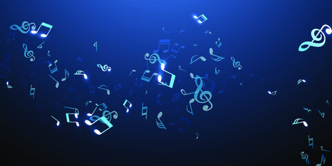 Musical note icons vector design. Melody notation elements explosion. Jazz music illustration.