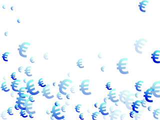 Euro blue symbols flying money vector design. Financial pattern.