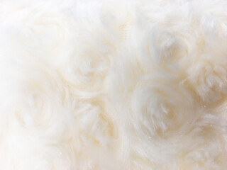 Close-up of white curly sheepskin. Abstract background