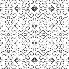 Geometric vector pattern with Black and white colors. abstract ornament for wallpapers and backgrounds.