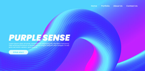 Purple sense. Asbtract background website Landing Page. Template for websites, or apps. Modern design, wave effect. Abstract vector style.