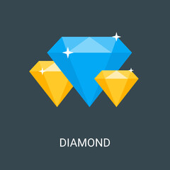 Diamond vector illustration background in flat style. Suitable for web banners, social media, postcard, presentation and many more.
