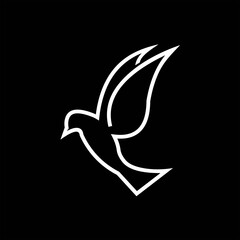 Obraz premium Flying bird logo, Bird line logo design vector illustration, Stock illustration Bird logo design template vector image