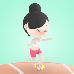 woman ankle bones injury