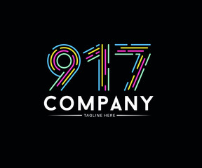 917 Number Logo Design ll Minimalist 917 logo