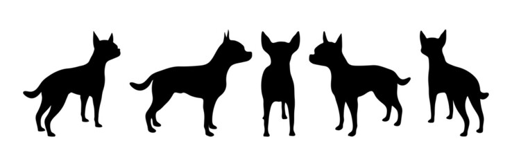 set of Dogs vector silhouette illustration isolated on white background