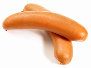 Fine Smoked Pork Sausages isolated on white Background