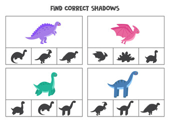 Find correct shadow. Printable clip card games for children.