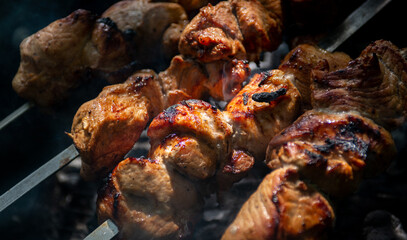 Kebab BBQ pork meat.