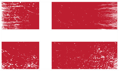 Denmark National Flag With Grunge Texture
