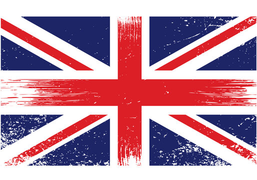 United Kingdom National Flag With Grunge Texture