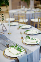 Table setting with mockup menu card