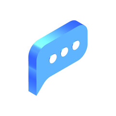 Isometric Blue Icon. Modern Flat Vector Illustration. Message Sign. Social Media Template.